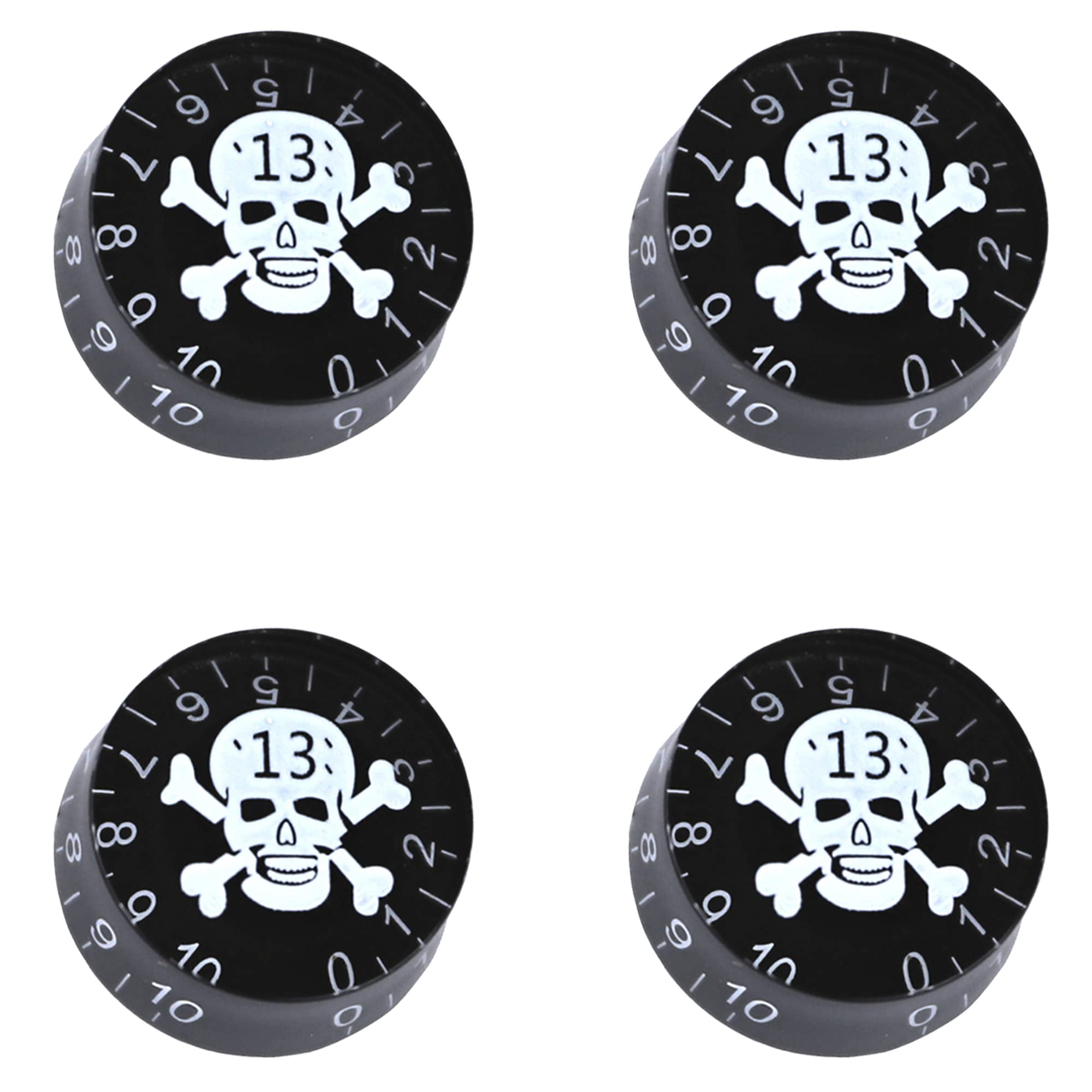 Yootones 5Pack Skull Head Guitar Speed Control Knobs Tone Volume Buttons Compatible with LP Les Paul SG Electric Guitar Bass (Wh